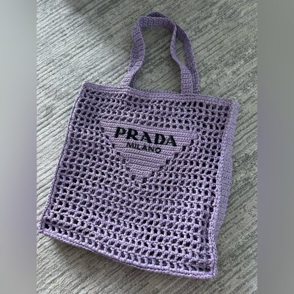 Prada Crochet tote bag Purple - Picture 2 of 5